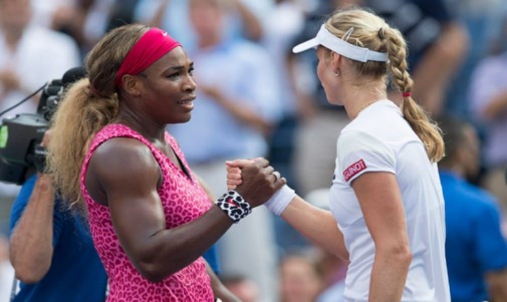 Serena Williams blitzed Russia's Ekaterina Makarova to reach the US Open final for a third successive year