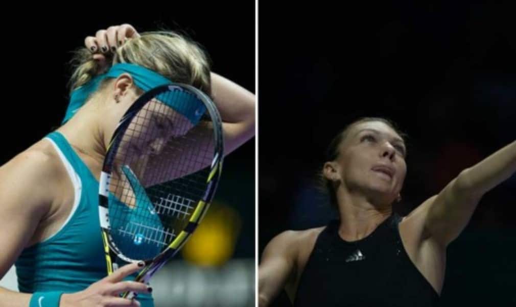 WTA Finals debutants Simona Halep and Eugenie Bouchard suffered contrasting fates in Singapore