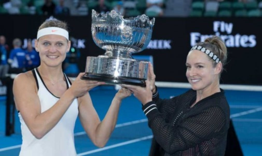 Bethanie Mattek-Sands and Lucie Safarova defeated Andrea Hlavackova and Peng Shuai to win the Australian Open and their fourth Grand Slam doubles championship together