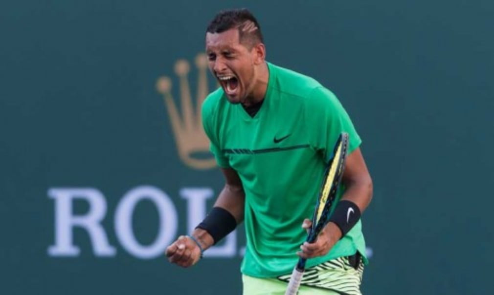 Nick Kyrgios upset Novak Djokovic for the second time in a month as he ended the defending championÈs 19-match winning streak in Indian Wells