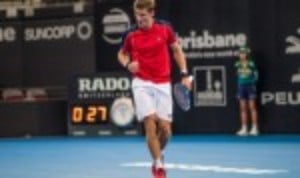 Matthew Ebden delighted the locals by overcoming Frances Tiafoe 6-3 6-2 in the opening round of the Brisbane International