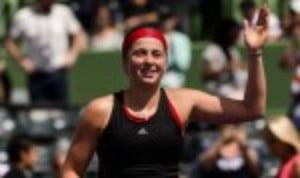 Jelena Ostapenko edged a see-saw contest with Elina Svitolina 7-6(3) 7-6(5) to reach the semi-finals of the Miami Open for the first time