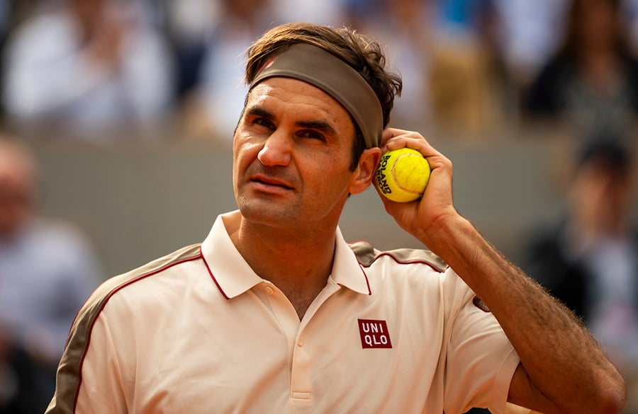 Roger Federer pensive