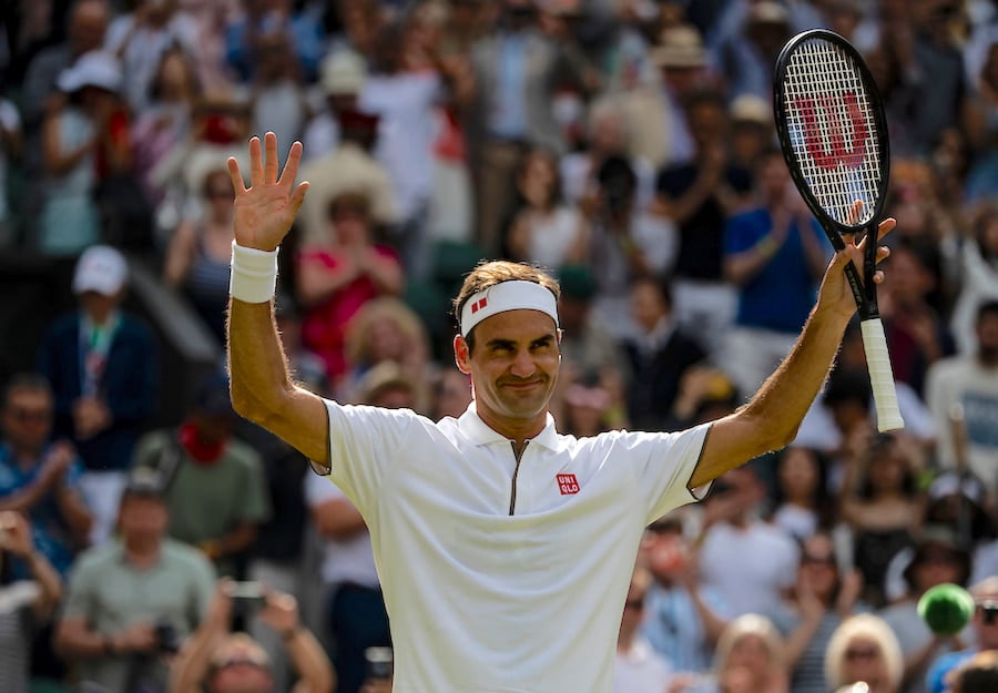 Roger Federer beat Lucas Pouille at Wimbledon 2019