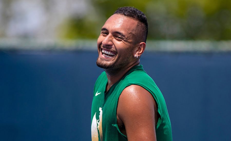 Nick Kyrgios practises Cincinnati 2019