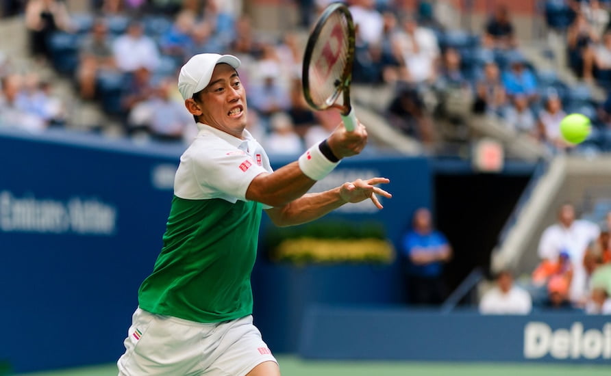 Kei Nishikori US Open forehand