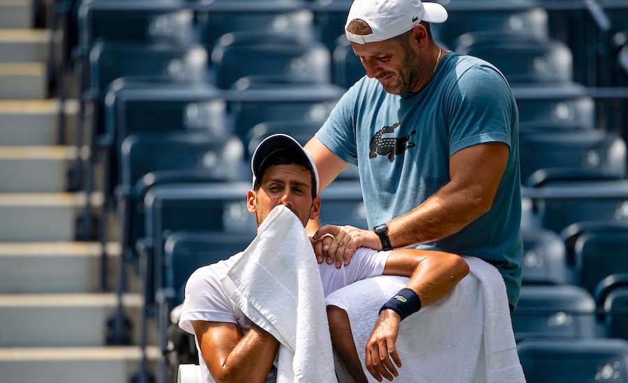 Novak Djokovic US Open 2019 shoulder injury