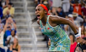 Coco Gauff screams at the US Open 2019