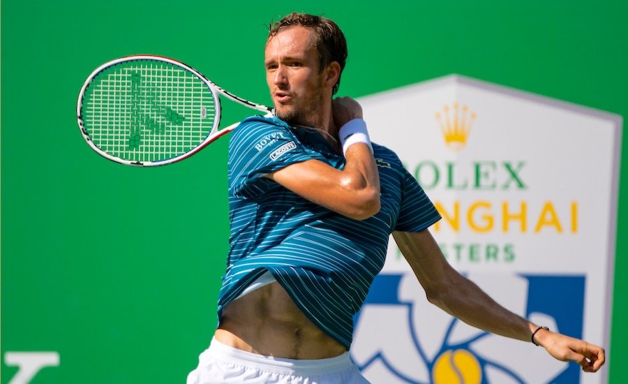 Daniil Medvedev forehand at Shanghai Masters 2019