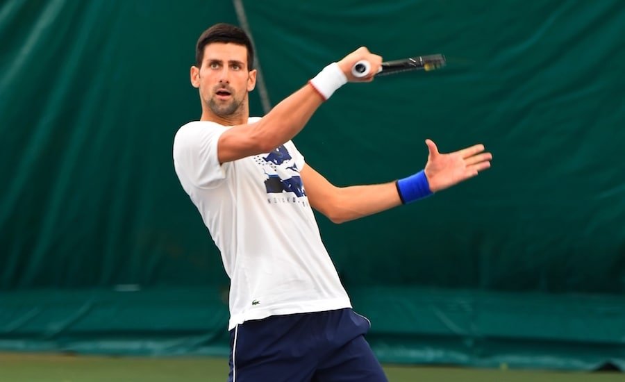 Novak Djokovic backhand volley Mouratoglou Academy