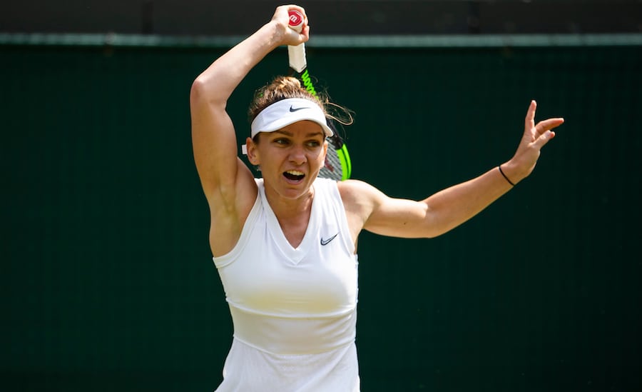 Simona Halep forehand Wimbledon 2019
