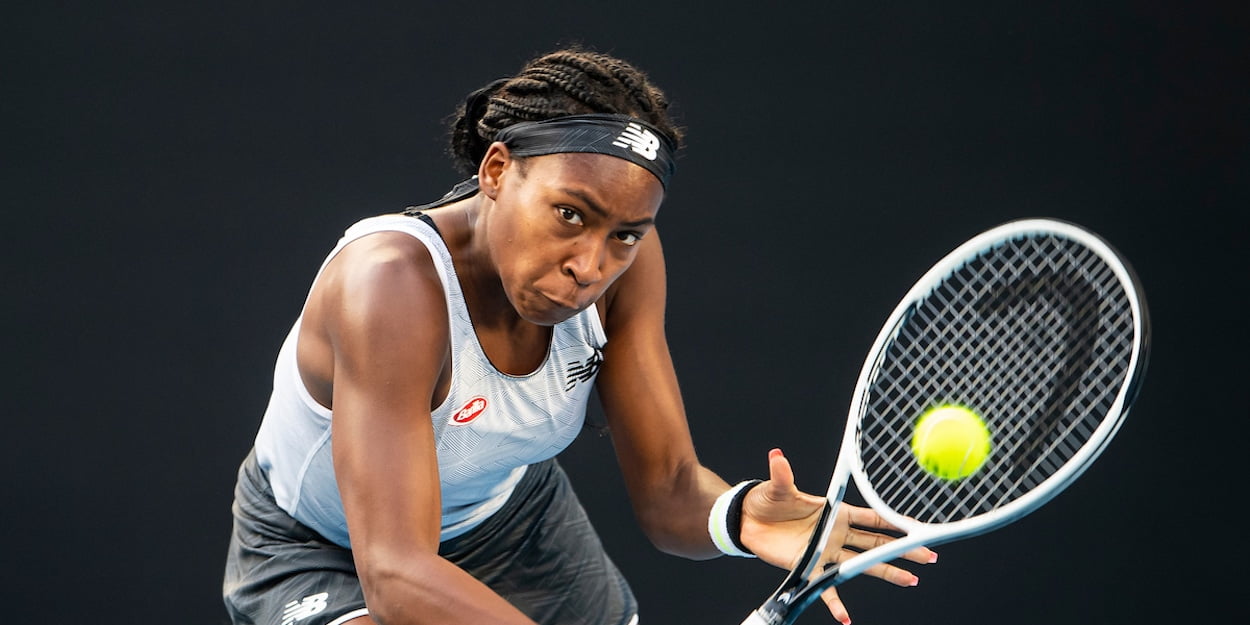 Coco Gauff hits backhand at Australian Open 2020