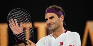 Roger Federer smiles Australian Open 2020