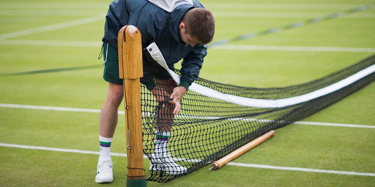 Tennis net taken down