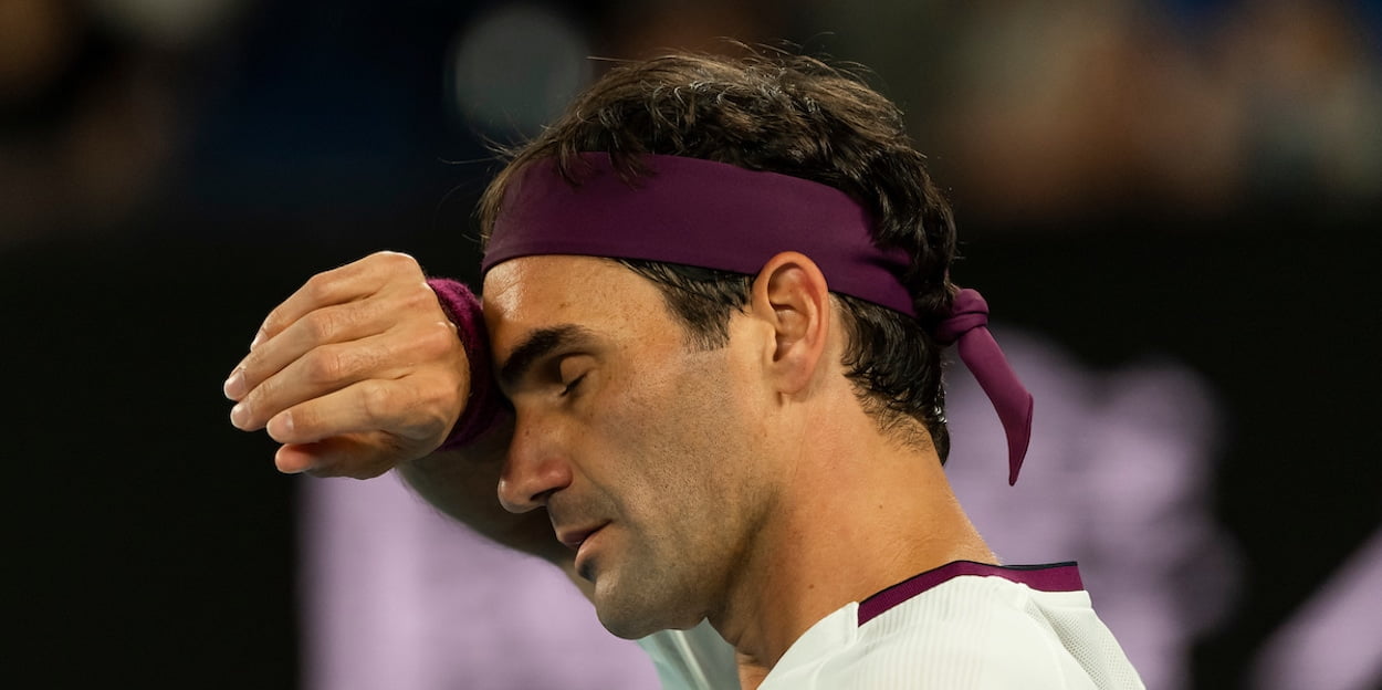 Roger Federer Australian Open 2020 sweat