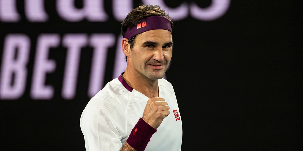 Roger Federer fist pump at Australian Open