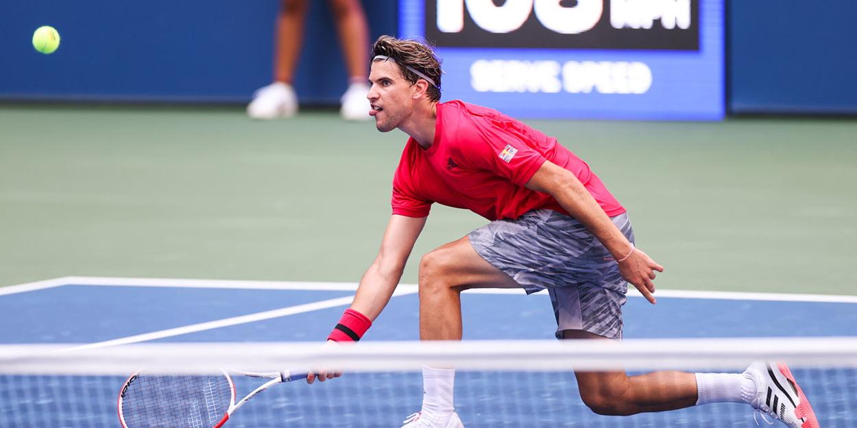 Dominic Thiem reaching at US Open