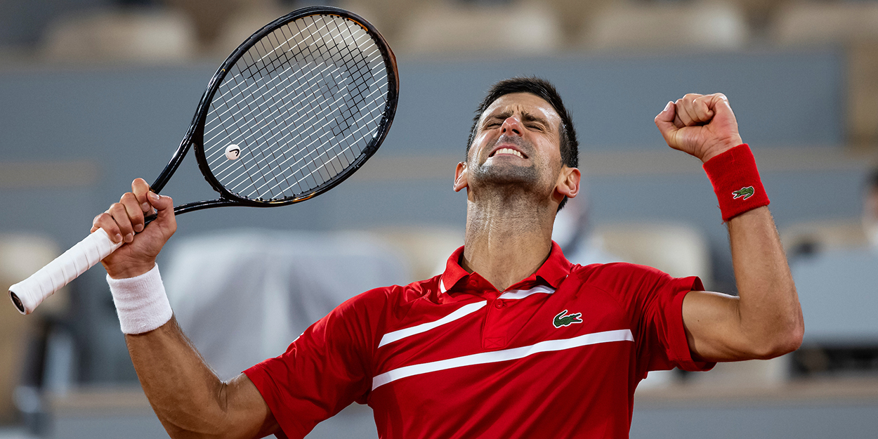 Novak Djokovic celebrating