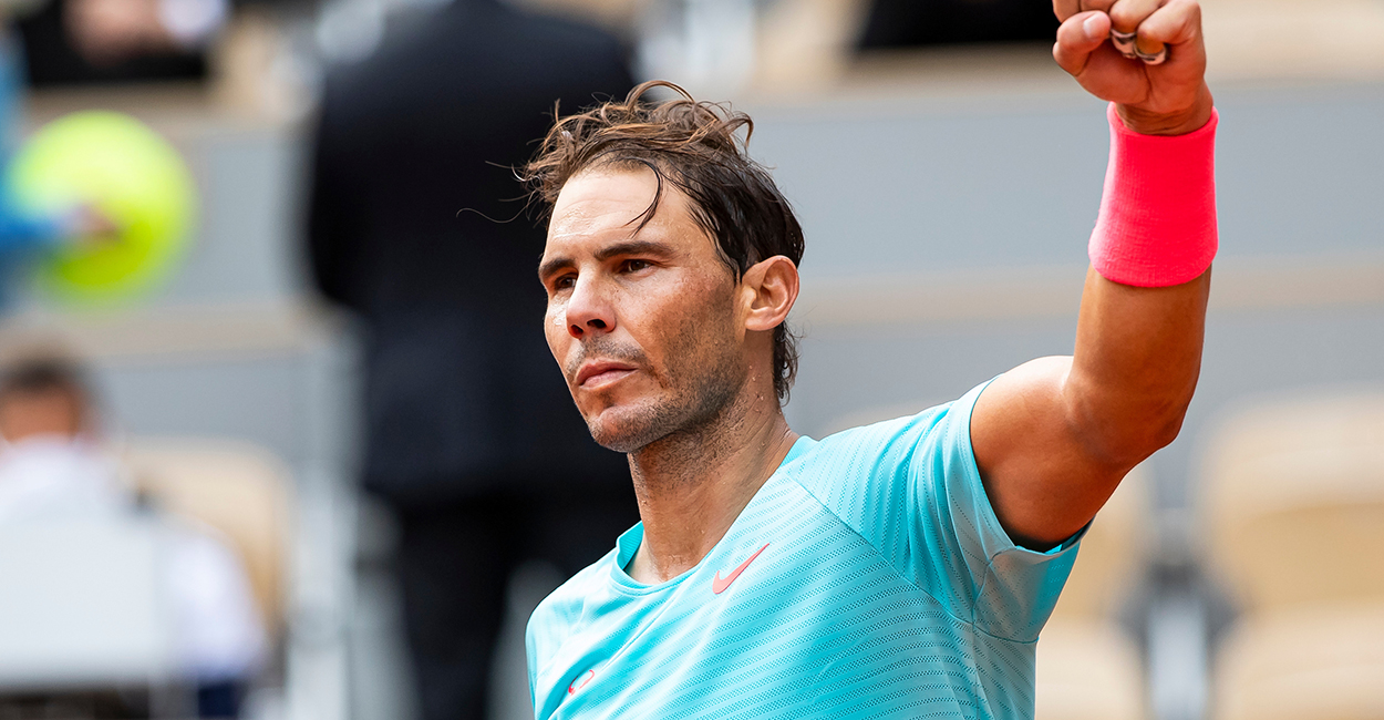 Rafael Nadal celebrates