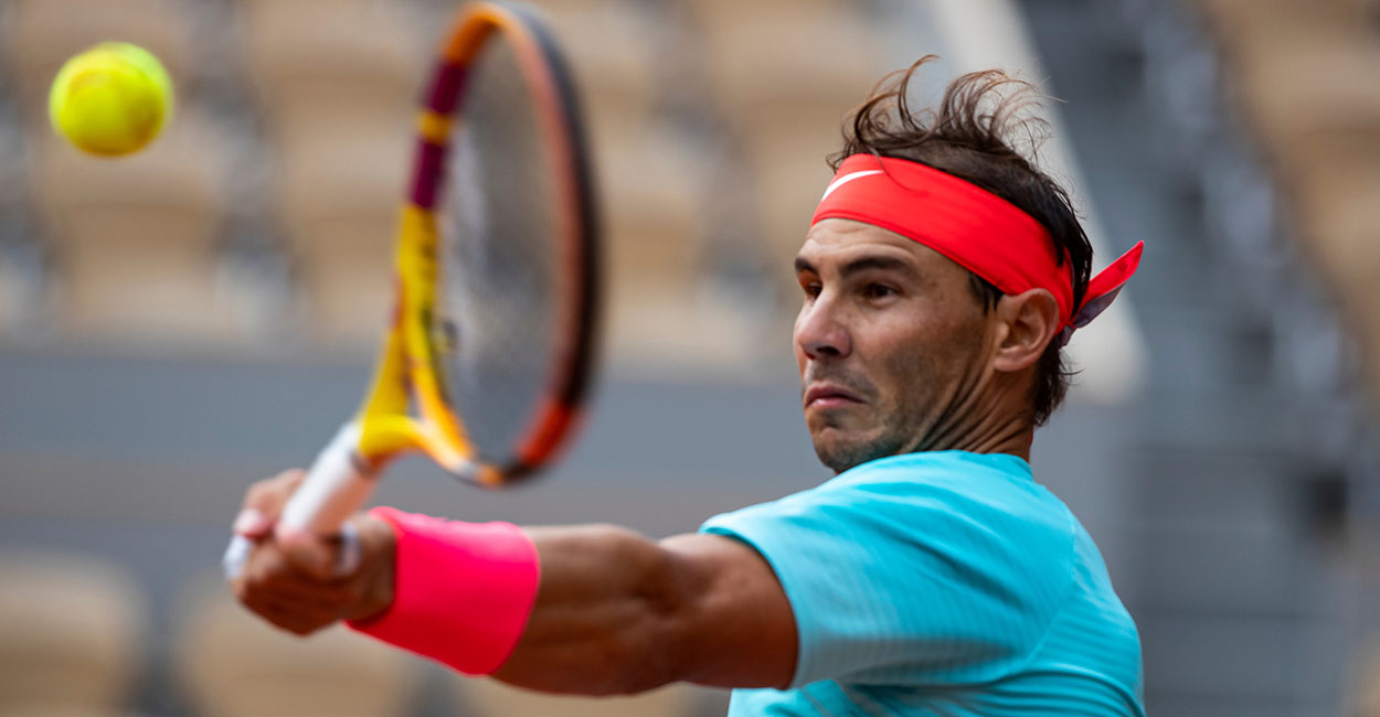 Rafael Nadal in action