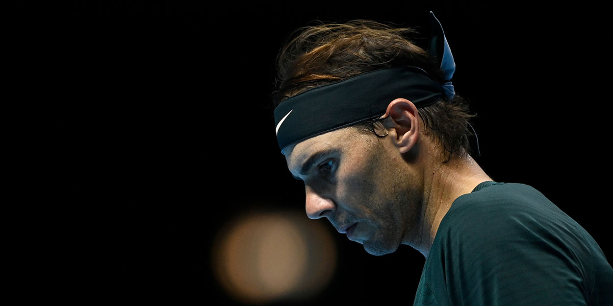 Rafael Nadal looking down