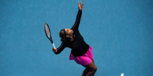 Serena Williams serving 2021 Australia