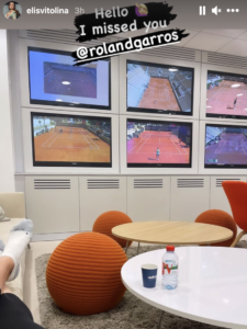 Elina Svitolina watching qualifying French Open 2021