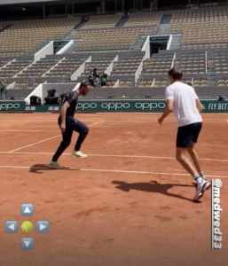 Daniil Medvedev practice French Open 2021