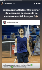 Nadal congratulates Alcaraz