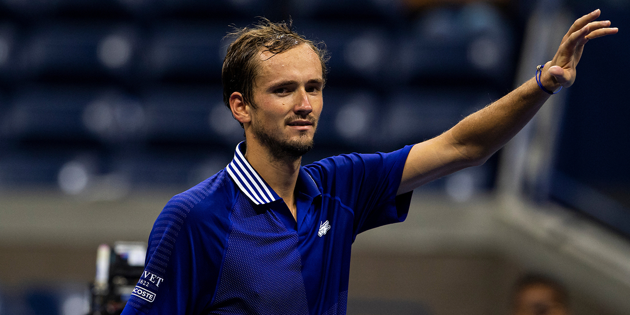 Daniil Medvedev celebrates at US Open