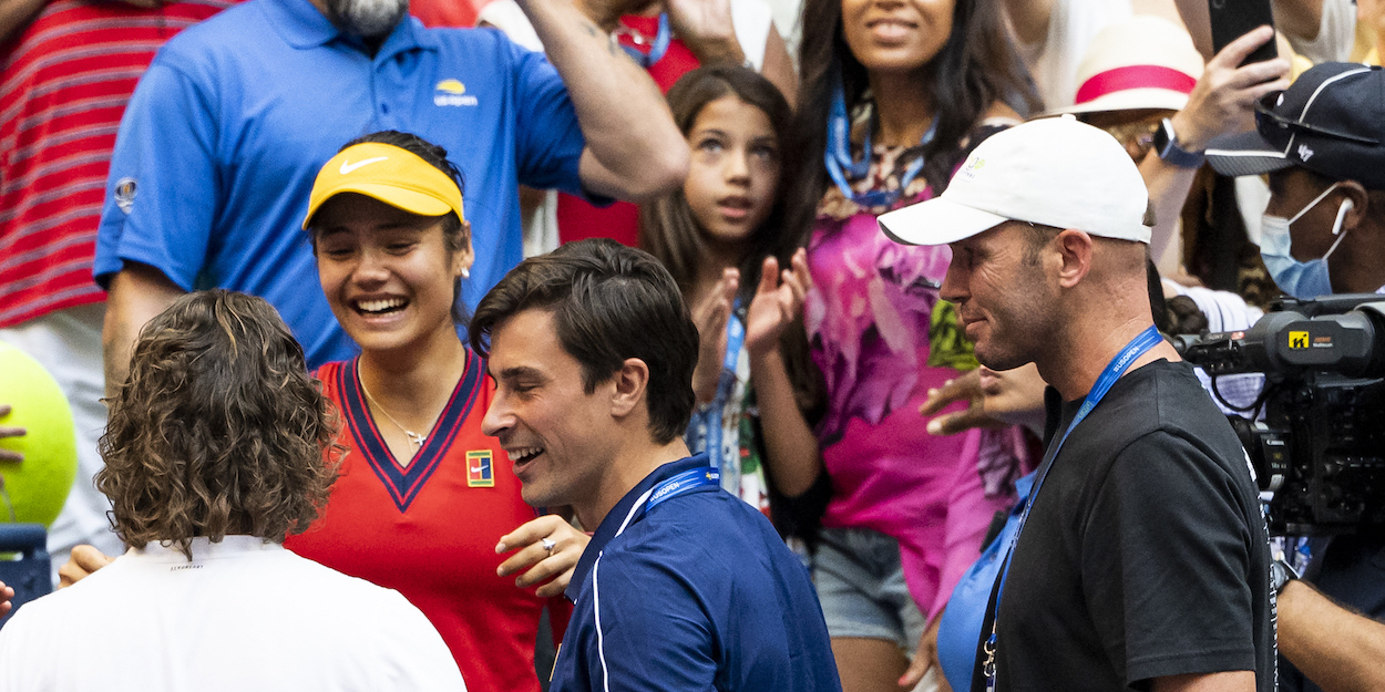 Emma Raducanu with coach at US Open