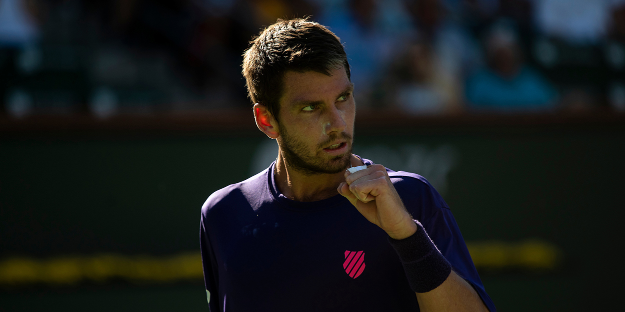 Cameron Norrie celebrates at Indian Wells