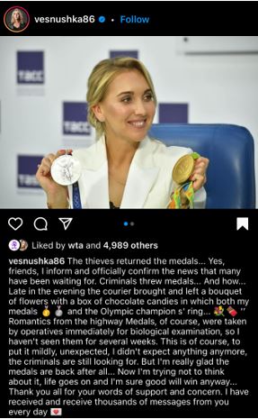 Elena Vesnina Instagram 2021