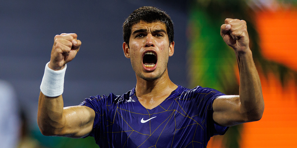 Carlos Alcaraz celebrates in Miami