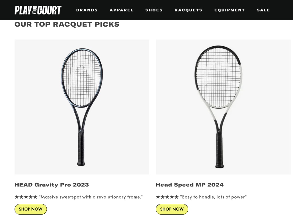 PlayYourCourt shop