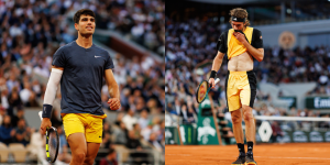 Carlos Alcaraz and Stefanos Tsitsipas - Roland Garros 2024