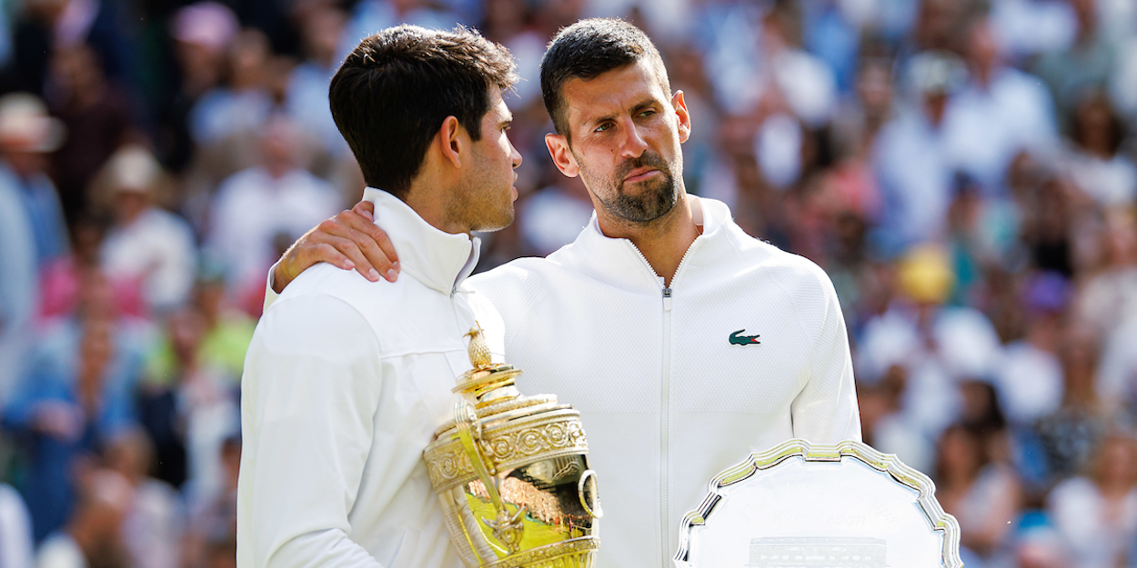 Carlos Alcaraz and Novak Djokovic - Wimbledon 2024